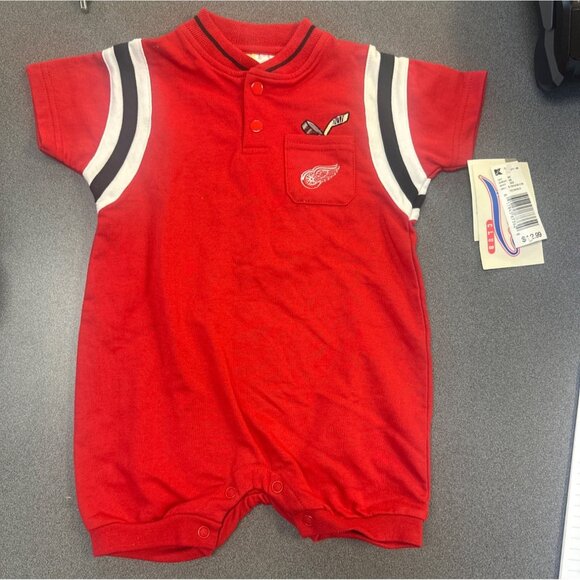 NHL Other - Detroit Red Wings Baby Romper 12M Red NHL Licensed Cotton Polyester Kmart